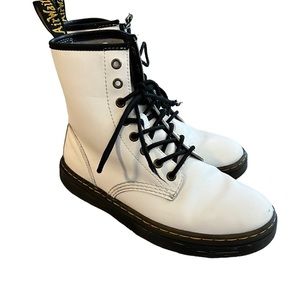 Dr. Marten’s Zavala white leather combat boots women’s SZ 8